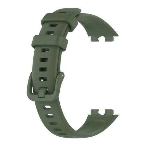 Huawei Band 8 / 9 / 10, szilikon pótszíj, állítható, sötétzöld