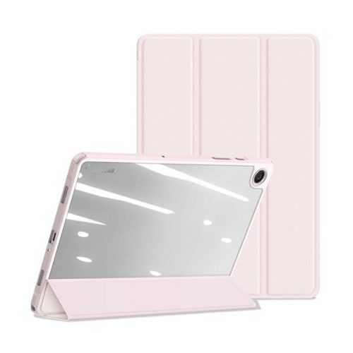 Samsung Galaxy Tab A9 Plus (11.0) SM-X210 / X215 / X216B, mappa tok, Trifold, légpárnás sarok, közepesen ütésálló, átlátszó hátlap, Dux Ducis Toby, rózsaszín
