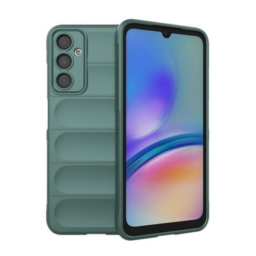 Samsung Galaxy A05s SM-A057F, Szilikon tok, közepesen ütésálló, 3D minta, sötétzöld