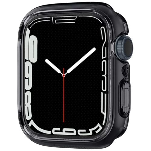 Apple Watch 7-9 (41 mm), Szilikon védőkeret, ütésálló, szíj nélkül, Spigen Ultra Hybrid, átlátszó/szürke