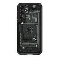   Samsung Galaxy S23 FE SM-S711, Műanyag hátlap védőtok + szilikon keret, Telefon belső minta, Spigen Ultra Hybrid Zero One, átlátszó/füst