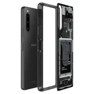   Samsung Galaxy S23 FE SM-S711, Műanyag hátlap védőtok + szilikon keret, Telefon belső minta, Spigen Ultra Hybrid Zero One, átlátszó/füst