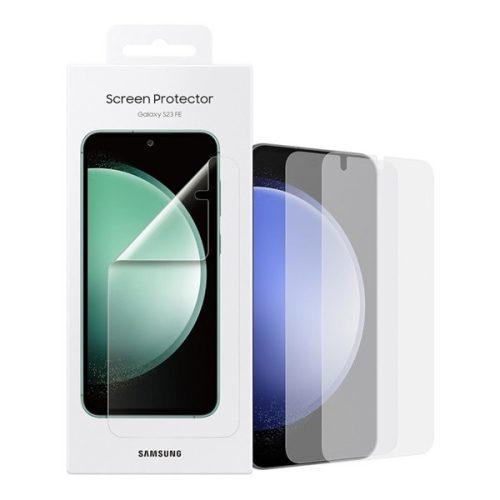 Samsung Galaxy S23 FE SM-S711, Kijelzővédő fólia (az íves részre nem hajlik rá!), Clear Prémium, gyári, 2 db / csomag