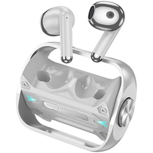 Bluetooth sztereó fülhallgató, v5.3, TWS, töltőtok, érintés vezérlés, Hoco EW55 Trendy True, ezüst
