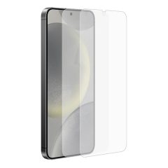   Samsung Galaxy S24 SM-S921, Kijelzővédő fólia (az íves részre nem hajlik rá!), Clear Prémium, gyári, 2 db / csomag