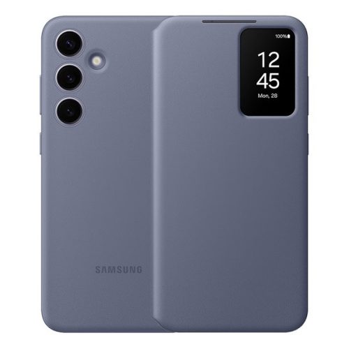 Samsung Galaxy S24 Plus SM-S926, Oldalra nyíló tok, hívás mutatóval, kártyatartóval, Smart View Wallet, lila, gyári