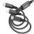 USB töltő- és adatkábel 3in1, USB Type-C, Lightning, microUSB, 100 cm, 2000 mA, gyorstöltés, cipőfűző minta, Hoco X76 Super, fekete