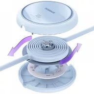   USB Type-C töltő- és adatkábel, USB Type-C, 100 cm, 100W, gyorstöltés, PD, lapos, feltekerhető, Baseus Free2Draw, világoskék