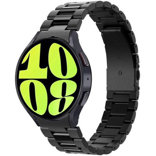 Samsung Galaxy Watch 6 (44mm) SM-R940 / R945, fém pótszíj, Spigen Modern Fit, fekete