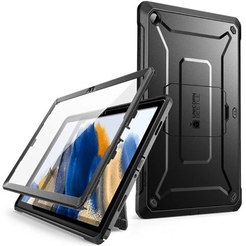 Samsung Galaxy Tab A9 Plus (11.0) SM-X210 / X215 / X216B, Műanyag hátlap védőtok + képernyővédő, közepesen ütésálló, kitámasztóval, SupCase Unicorn Beetle Pro, fekete