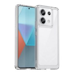   Xiaomi Redmi Note 13 Pro 5G / Poco X6 5G, Műanyag hátlap védőtok + szilikon keret, közepesen ütésálló, átlátszó hátlap, átlátszó