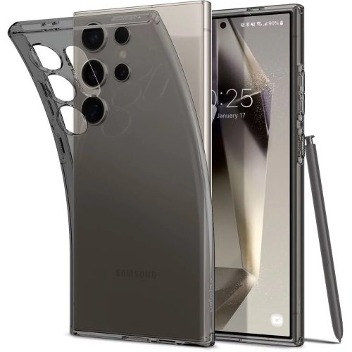 Samsung Galaxy S24 Ultra SM-S928, Szilikon tok, Spigen Liquid Crystal, átlátszó/füst