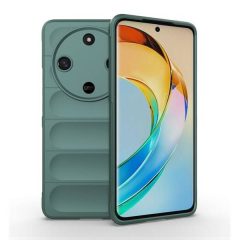   Huawei Honor Magic 6 Lite / X9b / X50, Szilikon tok, közepesen ütésálló, 3D minta, sötétzöld