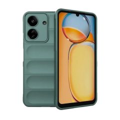   Xiaomi Redmi 13C 4G / Poco C65, Szilikon tok, közepesen ütésálló, 3D minta, sötétzöld