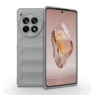   OnePlus 12R / Ace 3, Szilikon tok, közepesen ütésálló, 3D minta, világosszürke