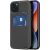 Apple iPhone 13 / 14, Műanyag hátlap védőtok + szilikon keret, stand, bőrrel bevont hátlap, kártyatartóval, Magsafe kompatibilis, Dux Ducis Rafi II Mag, fekete