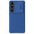 Samsung Galaxy S24 SM-S921, Műanyag hátlap + szilikon keret, közepesen ütésálló, kamera védelem, csíkos minta, Nillkin CamShield Pro, kék