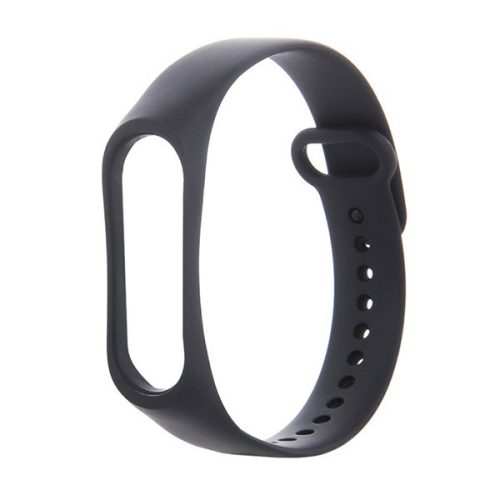 Xiaomi Mi Band 5 / Mi Band 6 / Mi Smart Band 7, szilikon pótszíj, állítható, fekete