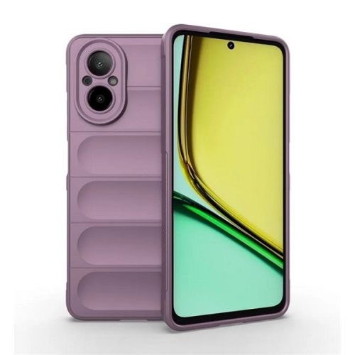 Realme C67 4G, Szilikon tok, közepesen ütésálló, 3D minta, lila