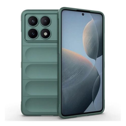 Xiaomi Redmi K70E / Poco X6 Pro 5G, Szilikon tok, közepesen ütésálló, 3D minta, sötétzöld