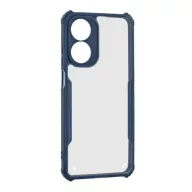   Oppo A78 4G, Szilikon tok, közepesen ütésálló, légpárnás sarok, akril hátlap, Anti-Drop Case, átlátszó/sötétkék