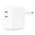 Hálózati töltő adapter, 35W, 2 x USB Type-C aljzat, gyorstöltés, PD, MNWP3ZM/A utódja, Apple, fehér, gyári