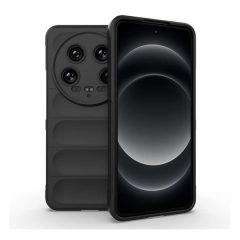   Xiaomi 14 Ultra, Szilikon tok, közepesen ütésálló, 3D minta, fekete