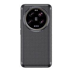   Xiaomi 14 Ultra, Szilikon tok, közepesen ütésálló, légpárnás sarok, karbon minta, fekete