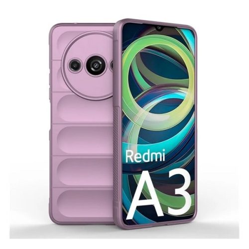 Xiaomi Redmi A3, Szilikon tok, közepesen ütésálló, 3D minta, lila