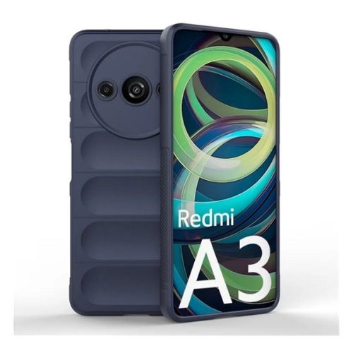 Xiaomi Redmi A3, Szilikon tok, közepesen ütésálló, 3D minta, sötétkék