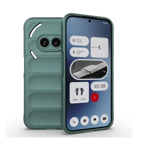 Nothing Phone 2a / 2a Plus, Szilikon tok, közepesen ütésálló, 3D minta, sötétzöld