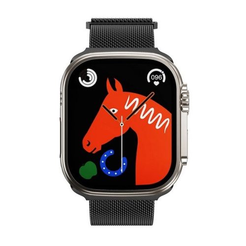 Apple Watch 4-6, SE, SE (2022) (38 / 40 mm) / Watch 7-9 (41 mm) / Watch 10 (42 mm), fém pótszíj, mágneses zár, milánói stílus, Hoco AS101, fekete