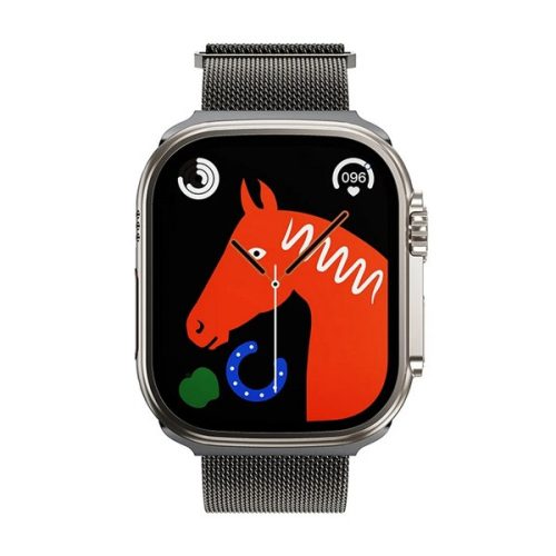Apple Watch 4-6, SE, SE (2022) (42 / 44 mm) / Watch 7-9 (45 mm) / Watch 10 (46 mm) / Watch Ultra 1-2 (49 mm), fém pótszíj, mágneses zár, milánói stílus, Hoco AS101, sötétszürke