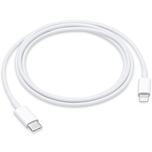 USB Type-C töltő- és adatkábel, Lightning, 100 cm, gyorstöltés, MX0K2ZM/A utódja, Apple, fehér, gyári
