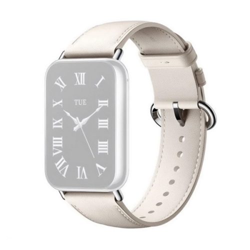 Xiaomi Mi Smart Band 8 Pro / Redmi Watch 4, valódi bőr pótszíj, állítható, Xiaomi Leather Quick Release, fehér, gyári