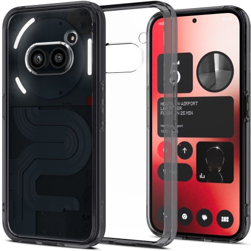 Nothing Phone 2a / 2a Plus, Műanyag hátlap védőtok + szilikon keret, Spigen Ultra Hybrid, átlátszó/füst