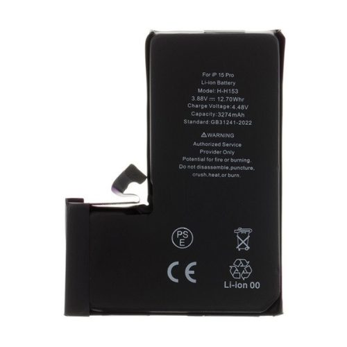 Apple iPhone 15 Pro, Akkumulátor, 3274 mAh, Li-Ion, kompatibilis