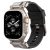 Apple Watch 4-6, SE, SE (2022) (42 / 44 mm) / Watch 7-9 (45 mm) / Watch 10 (46 mm) / Watch Ultra 1-2 (49 mm), szilikon pótszíj, fém csatlakozással, bőrhatású, Spigen DuraPro Armor PU, fekete
