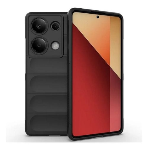 Xiaomi Redmi Note 13 Pro 4G / Poco M6 Pro 4G, Szilikon tok, közepesen ütésálló, 3D minta, fekete