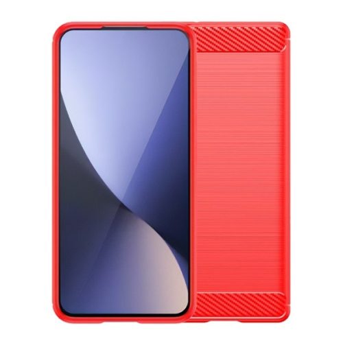 Google Pixel 8a, közepesen ütésálló, szálcsiszolt, karbon minta, piros