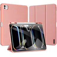   Apple iPad Pro 13 (2024 / 2025), mappa tok, Smart Case, érintőceruza tartó, Dux Ducis Domo, rózsaszín