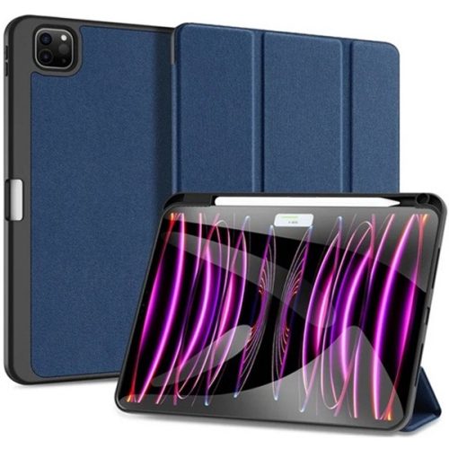 Apple iPad Pro 11 (2024), mappa tok, Smart Case, érintőceruza tartó, Dux Ducis Domo, sötétkék