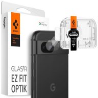   Google Pixel 8a, Kamera lencsevédő fólia, ütésálló fólia, Tempered Glass (edzett üveg), Spigen Glastr Ez Fit Optik, Clear, 2 db / csomag