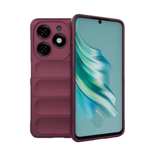 Tecno Spark 20, Szilikon tok, közepesen ütésálló, 3D minta, bordó