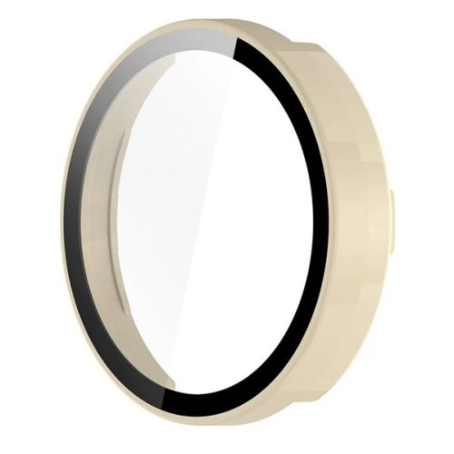Garmin Lily 2 / Lily 2 Active, Műanyag védőkeret, kijelzővédő üveggel, közepesen ütésálló, szíj nélkül, krém