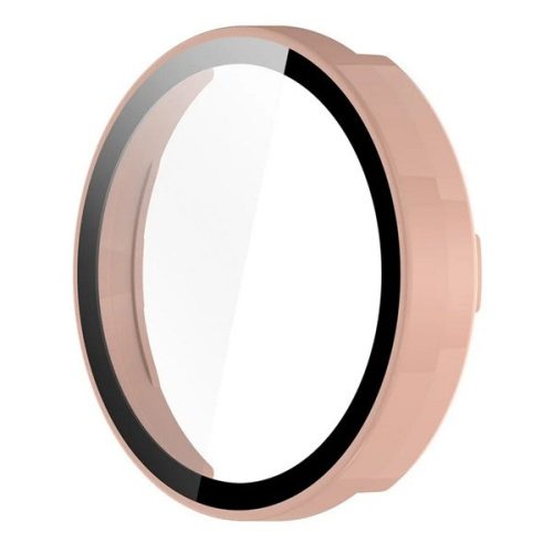 Garmin Lily 2 / Lily 2 Active, Műanyag védőkeret, kijelzővédő üveggel, közepesen ütésálló, szíj nélkül, rózsaszín