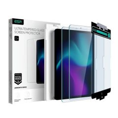   Apple iPad Pro 13 (2024), Kijelzővédő fólia, ütésálló fólia, Tempered Glass (edzett üveg), segéd kerettel, ESR Armorite, Clear, 2 db / csomag