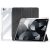 Apple iPad Air 13 (2024 / 2025), mappa tok, érintőceruza tartó, közepesen ütésálló, textil hatású előlap, átlátszó hátlap, Smart Case, Dux Ducis Unid, fekete