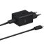 Hálózati töltő adapter, 45W, USB Type-C aljzat, USB Type-C - USB Type-C kábellel, PD, PDO / PPS, gyorstöltés, Samsung, fekete, gyári