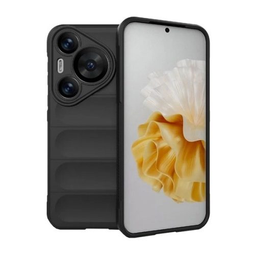 Huawei Pura 70 Pro / 70 Pro Plus, Szilikon tok, közepesen ütésálló, 3D minta, fekete